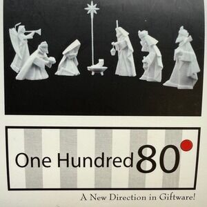 Porcelain origami Nativity Scene Figures Oriental Style 9 pc set one hundred 80